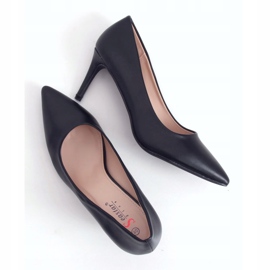 Negro CD62P Stilettos de tacón bajo negros 3