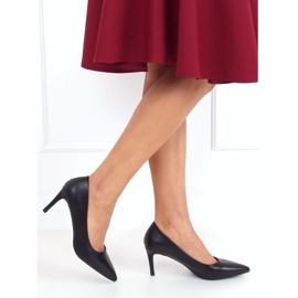 Negro CD62P Stilettos de tacón bajo negros 1