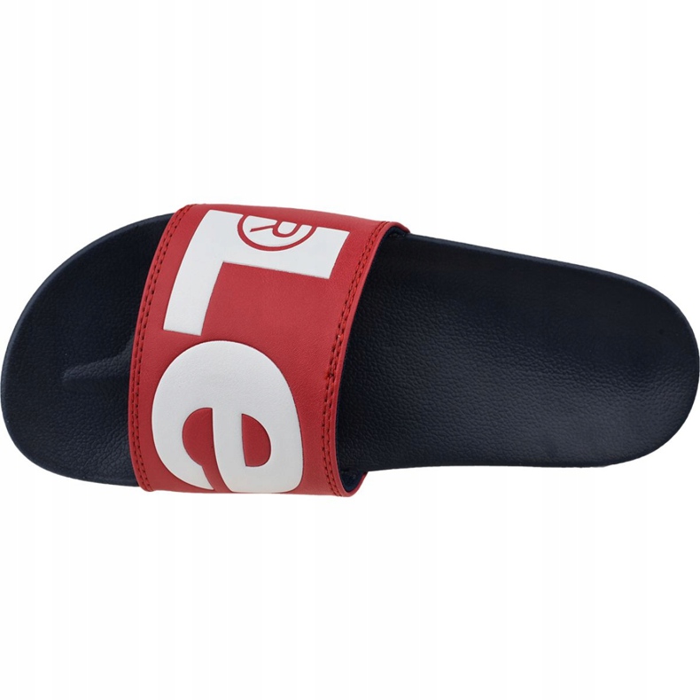 Sandalia de diapositivas con alas de murciélago de Levi's 231548-794-87 blanco rojo azul marino 2