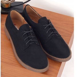 Negro TU146 Mocasines negros con cordones 1
