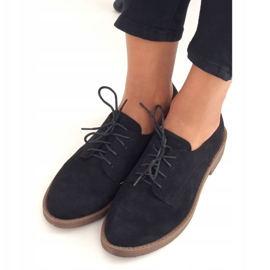 Negro TU146 Mocasines negros con cordones 2
