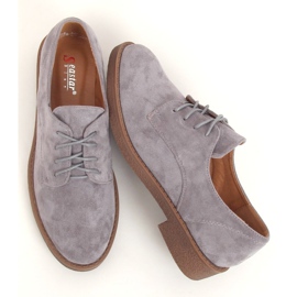 Mocasines grises con cordones TU146 Grey 1