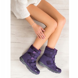 SHELOVET Botas de nieve con velcro violeta 1