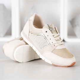 Kylie Calzado deportivo calado beige dorado 2