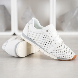 Kylie Zapatillas blancas caladas blanco plata 1
