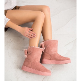 SHELOVET Mukluki con un arco rosado 1 SHELOVET Mukluki con un arco rosado 1