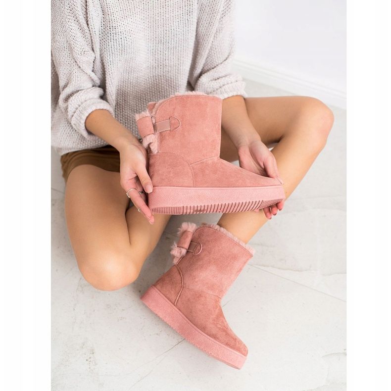 SHELOVET Mukluki con un arco rosado 2 SHELOVET Mukluki con un arco rosado 2