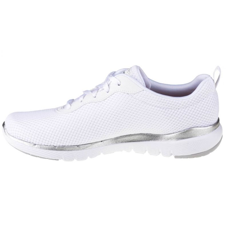 Skechers Flex Appeal 3.0 W 13070-WSL blanco plata 1 Skechers Flex Appeal 3.0 W 13070-WSL blanco plata 1