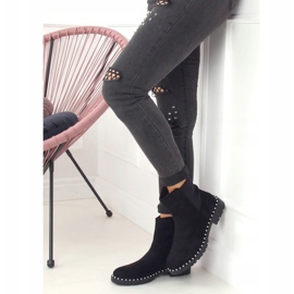 Botines Chelsea negros con perlas RQ336 Negro 3