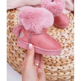 FRROCK Botas de nieve para niños con piel rosa Kiks rosado 1