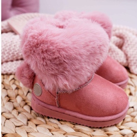 FRROCK Botas de nieve para niños con piel rosa Kiks 2