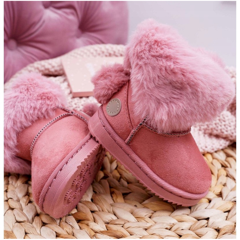 FRROCK Botas de nieve para niños con piel rosa Kiks 5
