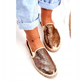 Alpargatas De Mujer Big Star Iridiscentes Lentejuelas Doradas DD274A161 cobre dorado 4