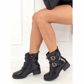 Botas de mujer en charol negro SP74-1 Negro 3