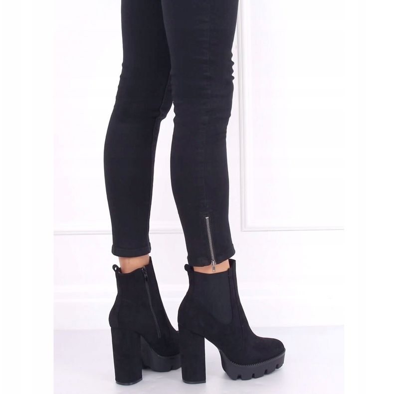 Negro Botas en la plataforma Jodhpur boots DA30P Black 1