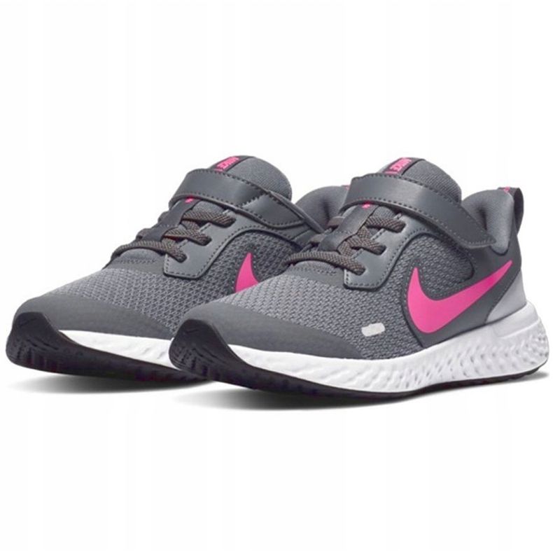 Zapatillas Nike Revolution 5 para niños gris-rosa BQ5672 015 rosado 1