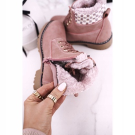 Apawwa Botas para niños Trappers con aislamiento de piel Pink Forest rosa 1
