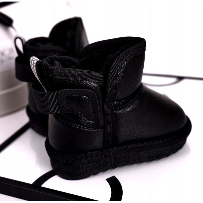 Apawwa Botas de nieve para niños negras con piel Black Charlotte negro 1