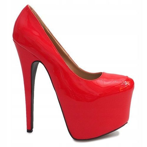 Pasadores lacados altos en la plataforma roja D905 rojo 1 Pasadores lacados altos en la plataforma roja D905 rojo 1