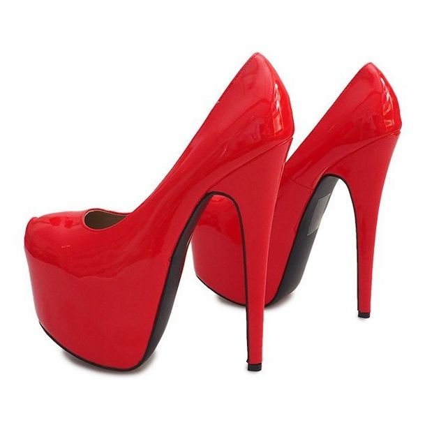 Pasadores lacados altos en la plataforma roja D905 rojo 4