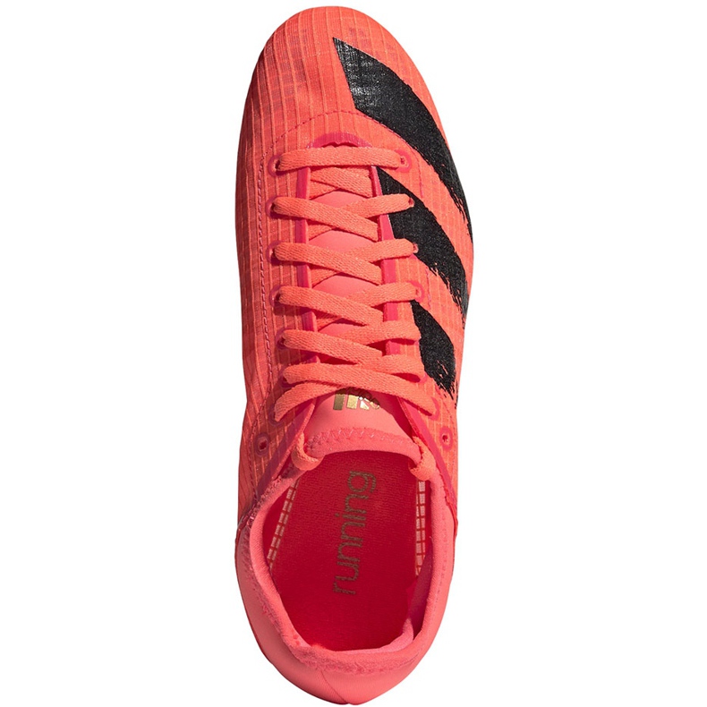 Zapatillas de mujer adidas Sprintstar Spikes FW9140 negro naranja 1