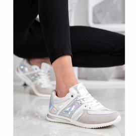 Goodin Zapatos deportivos con estilo blanco plata gris 1