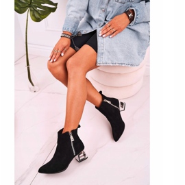 Nicole Botas De Mujer Con Tacón Plateado Ante Negro Norah 6