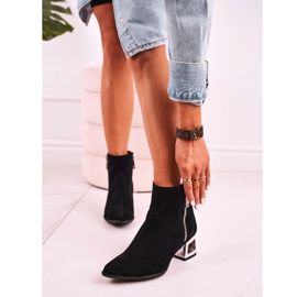 Nicole Botas De Mujer Con Tacón Plateado Ante Negro Norah 1