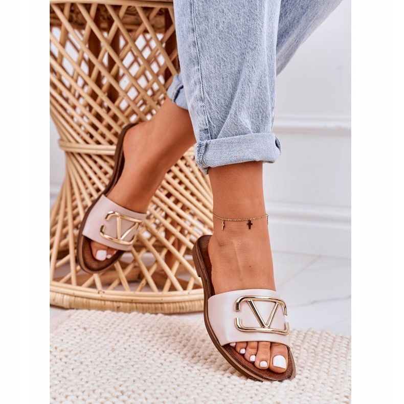 Nicole Pantuflas Clásicas Mujer Piel Beige Evie rosa 1