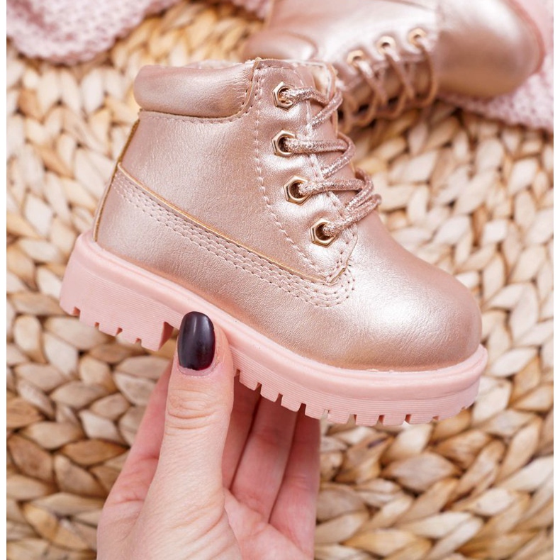 Niños Trappers Botas Calientes Champagne Dexter rosa 2