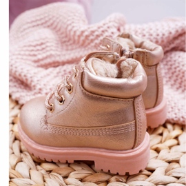 Niños Trappers Botas Calientes Champagne Dexter rosa 3