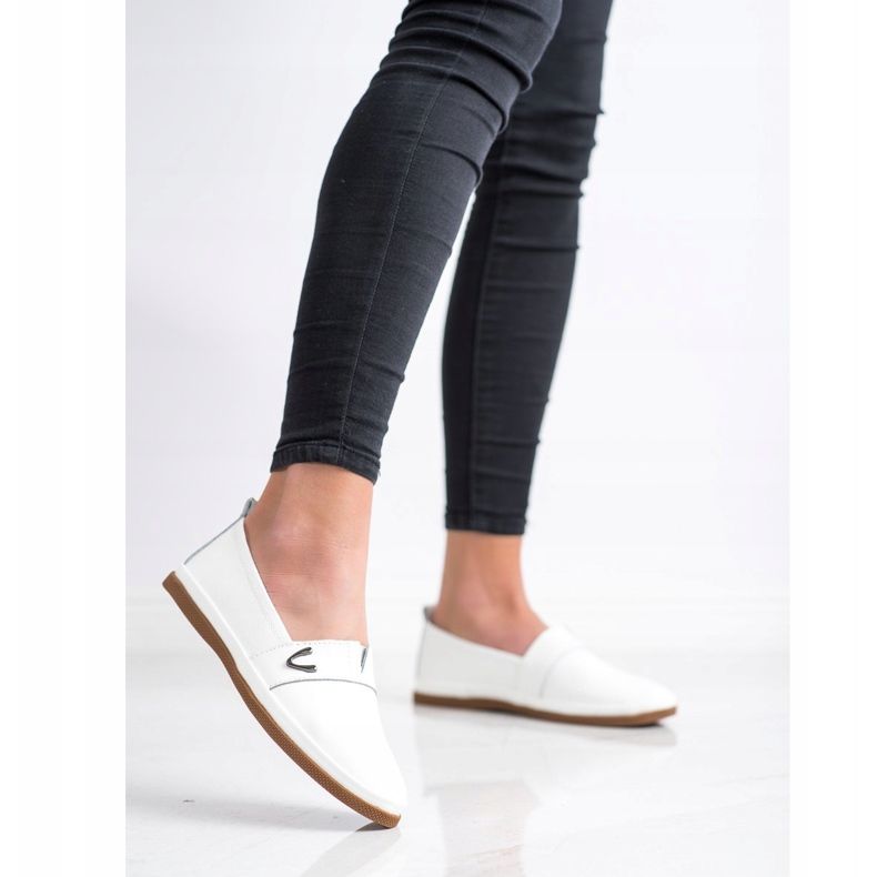 Slipons de piel VINCEZA blanco 1