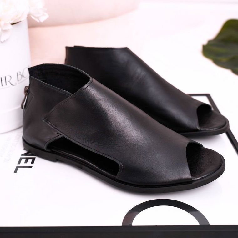 Nicole Sandalias Planas Mujer Piel Negra Natalie negro 2