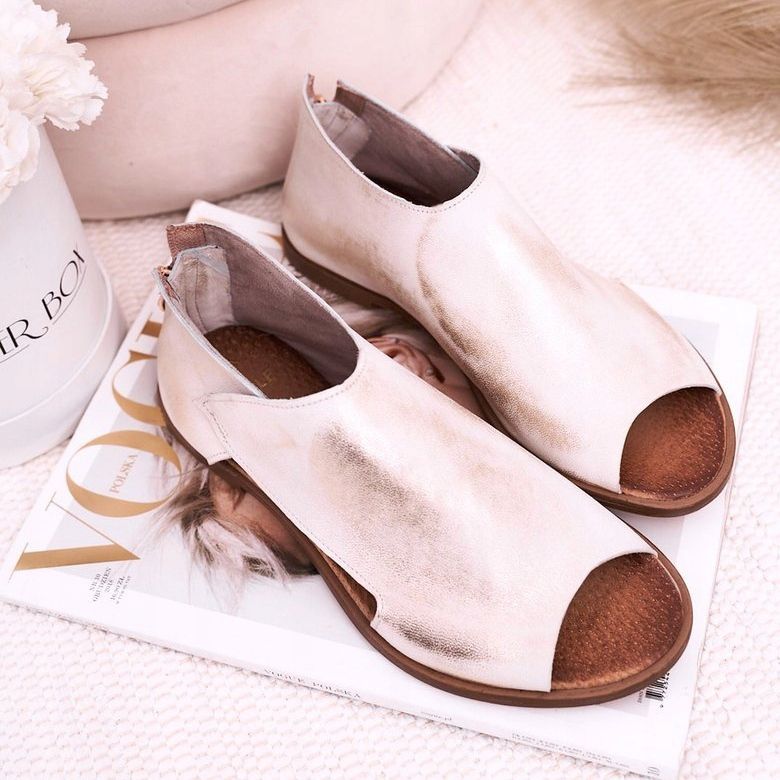 Nicole Sandalias Planas Mujer Piel Blanca Natalie blanco dorado 1