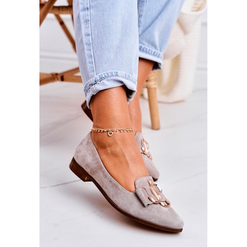 Nicole Mocasines de ante de mujer Bailarinas Mary-Jane beige 2