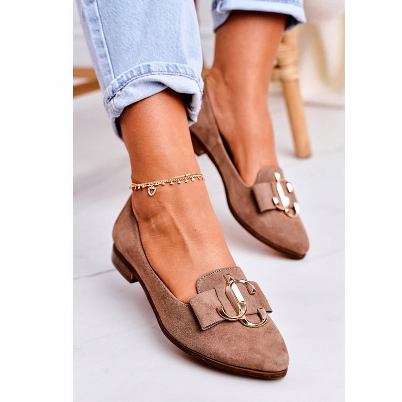 Nicole Mocasines Mujer Ante Bailarinas Marrón Claro Mary-Jane 1