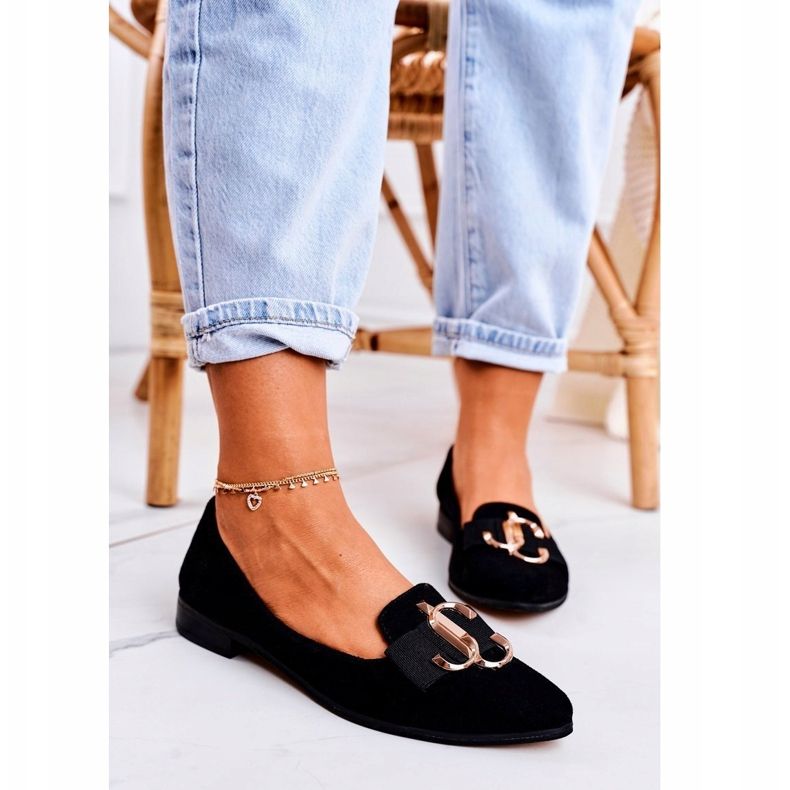 Nicole Mocasines de ante de mujer Bailarinas Mary-Jane negras negro 2