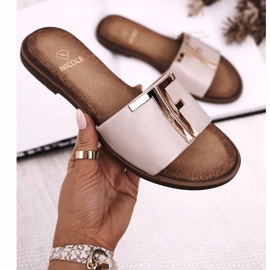 Pantuflas de Mujer Elegantes Beige Nicole Dilmah 4