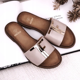 Pantuflas de Mujer Elegantes Beige Nicole Dilmah 3