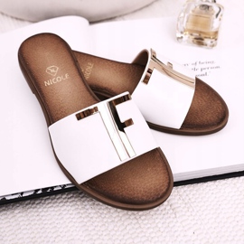 Pantuflas de Mujer Elegantes Blancas Nicole Dilmah blanco 5
