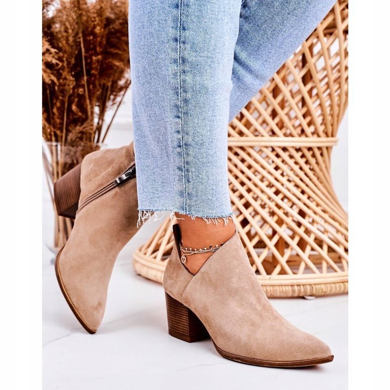 Nicole Botines de Mujer con Ante Recortada Beige Lawrence marrón 1