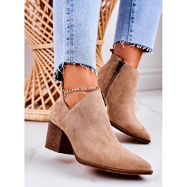 Nicole Botines de Mujer con Ante Recortada Beige Lawrence marrón 2