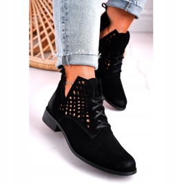 Nicole Botas Susannah negras de ante calado para mujer negro 3