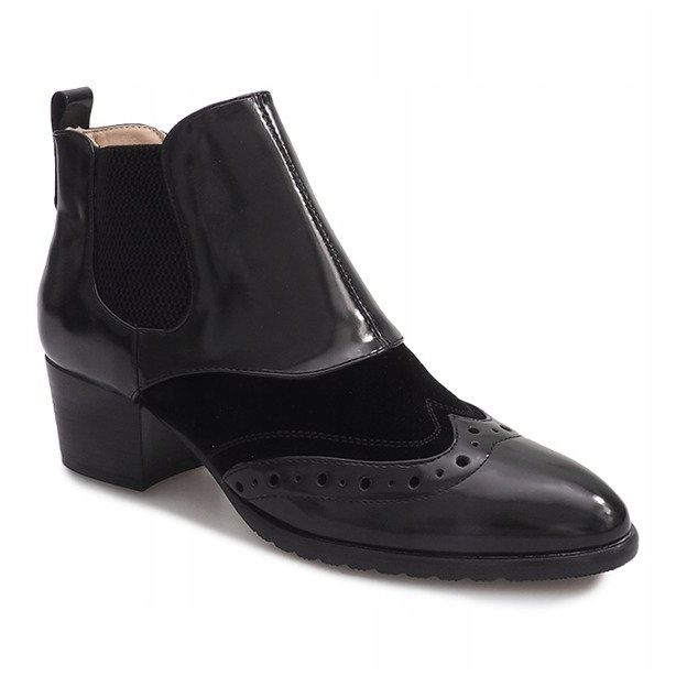 Zapato lacado sobre pilar 8582-1 Negro 1