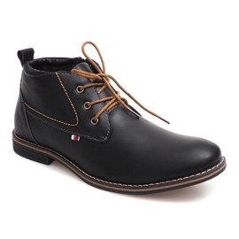 Botas altas y cálidas atadas 86105 Negro 2