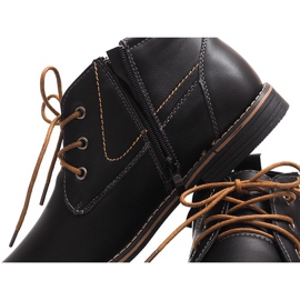Botas altas y cálidas atadas 86105 Negro 1