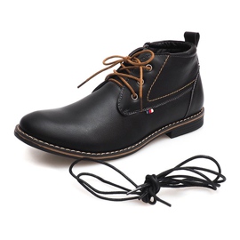 Botas altas y cálidas atadas 86105 Negro 4