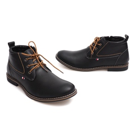 Botas altas y cálidas atadas 86105 Negro 7