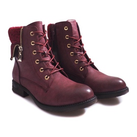 Botas Con Piel BZ8402-KB Wine rojo 2