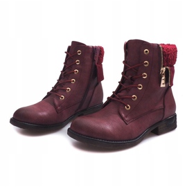 Botas Con Piel BZ8402-KB Wine rojo 4